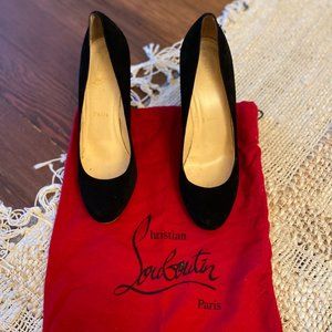 Christian Louboutin Black Suede Wedges